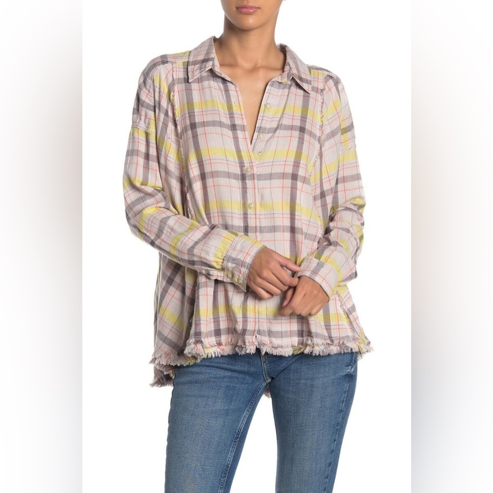 We The Free Seeking Starlight Plaid button down top